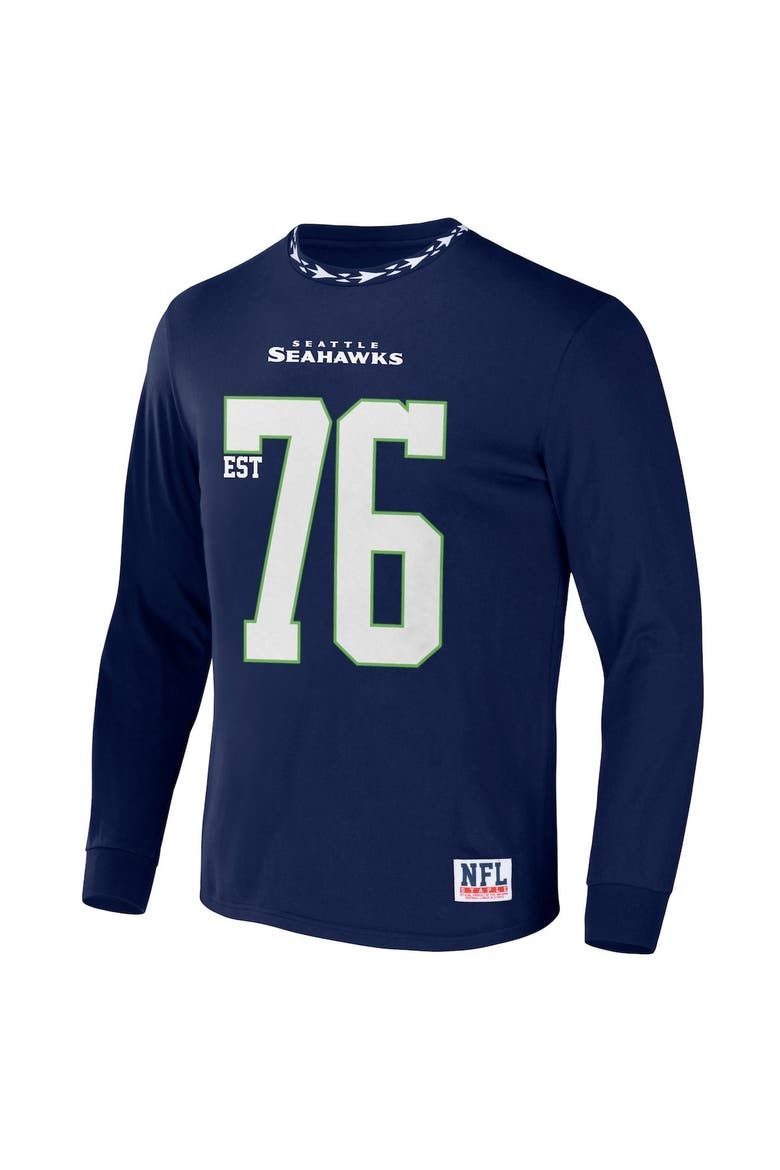 Men's NFL x Staple Navy Seattle Seahawks Core Team Long Sleeve T-Shirt, Alternate, color, Navy