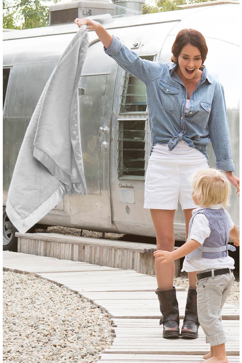 Luxe Baby Blanket, Alternate, color, SILVER