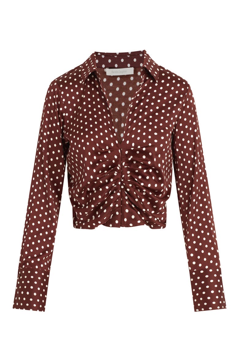 The Ruby Polka Dot Top, Main, color, SANGRIA DITSY DOT