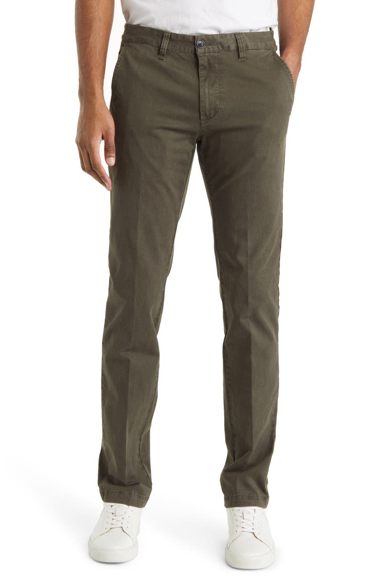 Comfort Stretch Flat Front Pants, Main, color, DARK MOSS