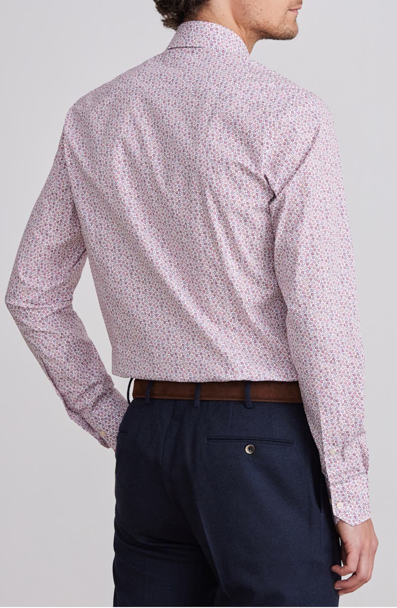 Emanuel Berg Modern Fit Floral Stretch Cotton Dress Shirt, Alternate, color, Red