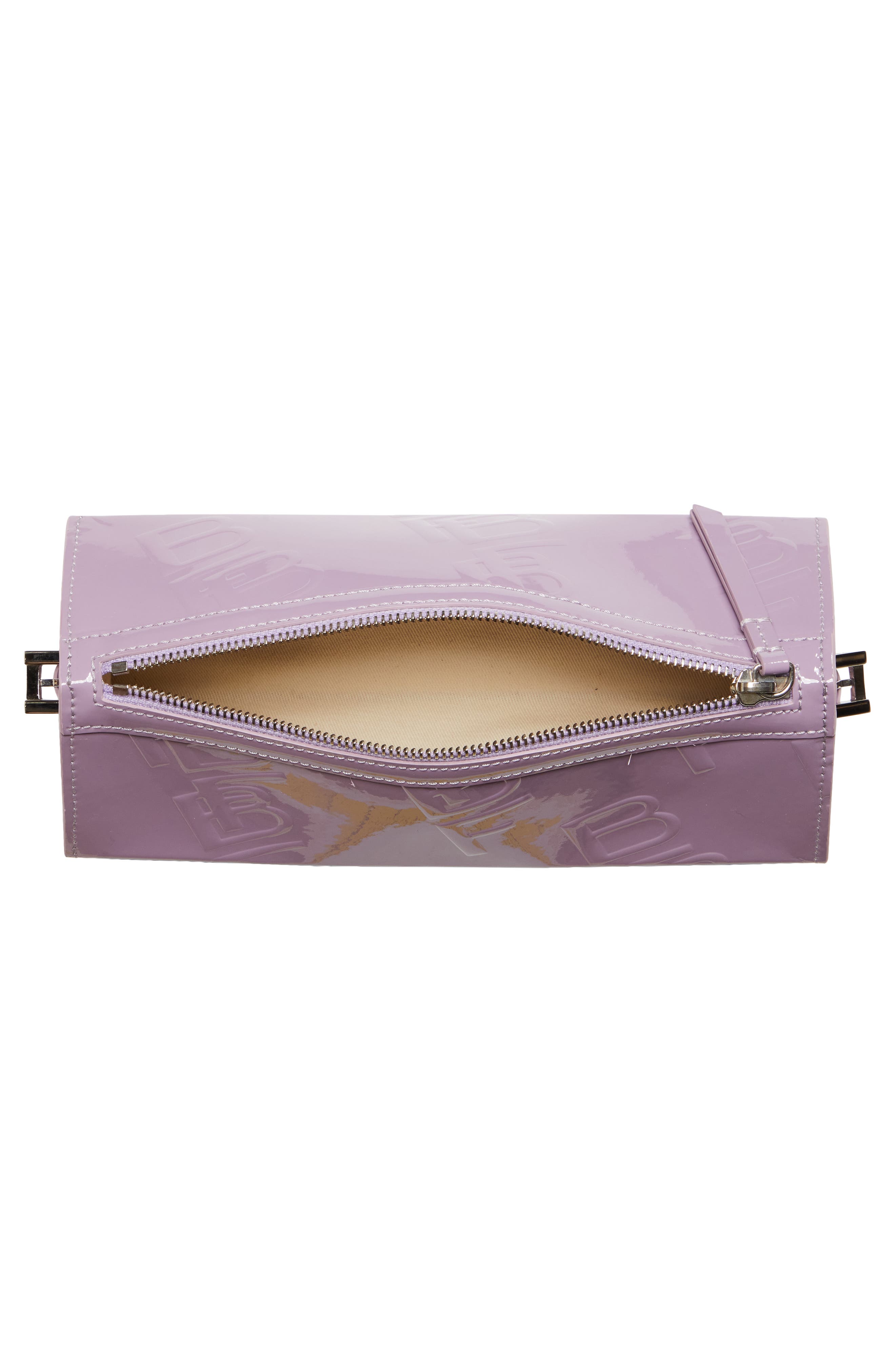 By Far Karo Purple Haze Logo Embossed Patent Leather Baguette Bag, Alternate, color, 