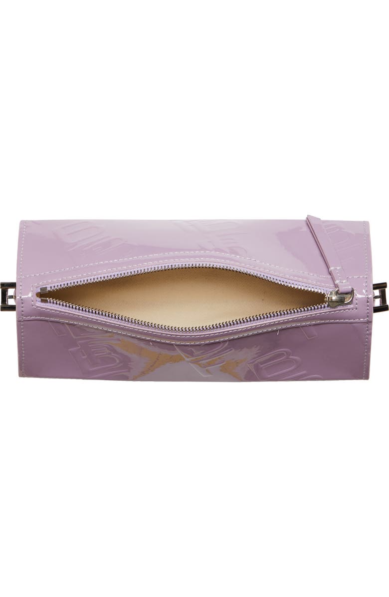 By Far Karo Purple Haze Logo Embossed Patent Leather Baguette Bag, Alternate, color,