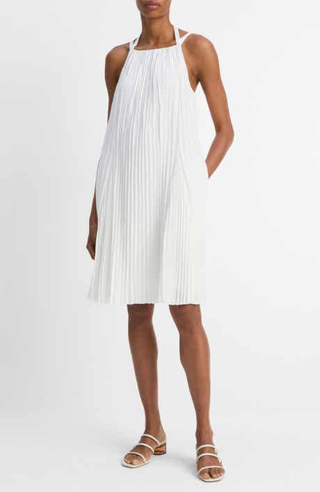 Vince Pleated A-Line Halter Dress
