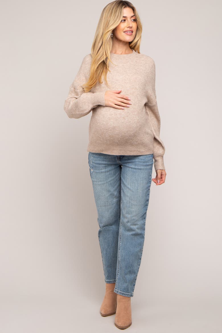 Bubble Sleeve Sweater, Alternate, color, Taupe