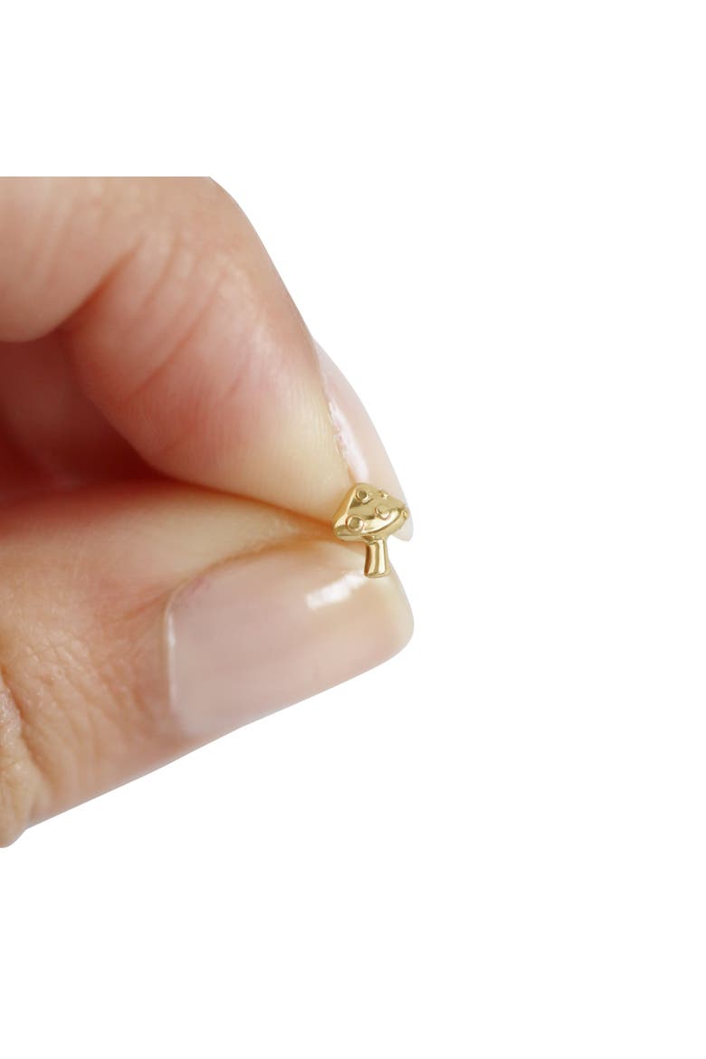 14K Yellow Gold Mushroom Stud, Alternate, color, Gold - Butterfly Back