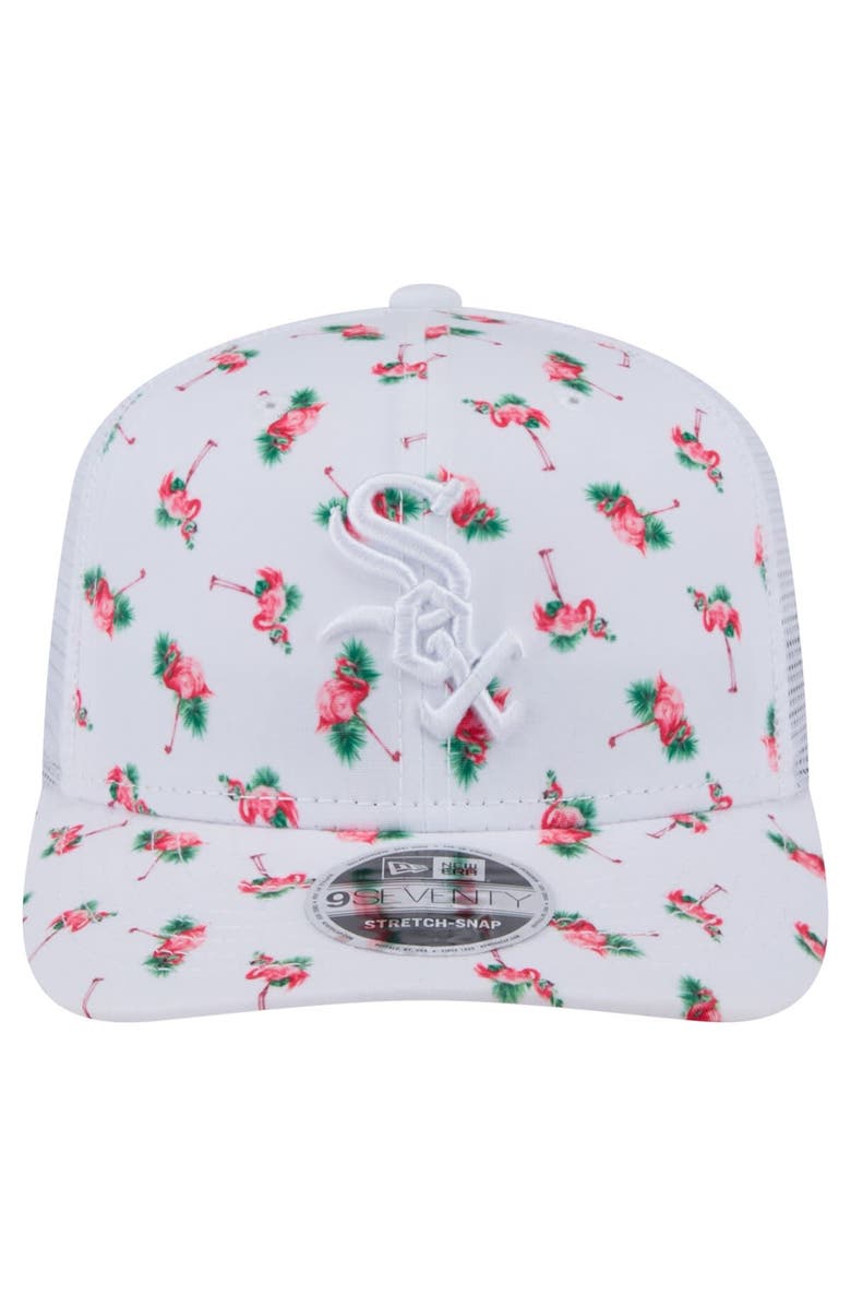 New Era Men's New Era White Chicago White Sox Flamingo Mesh Back 9SEVENTY Stretch-Snap Hat, Alternate, color, White