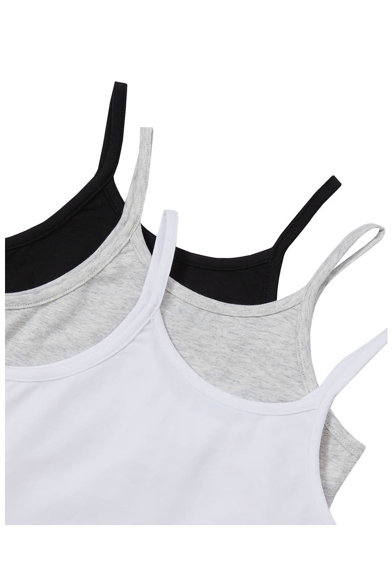 Girls Cami Tops 3 Pack, Alternate, color, White/Gray/Black