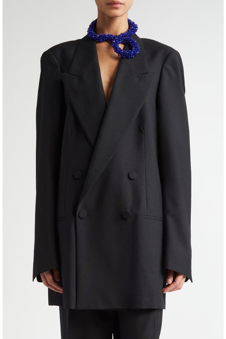 Blink Double Breasted Oversize Wool Toile Jacket, Main, color, BLACK