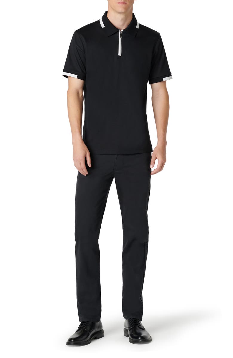 Bugatchi Tipped Quarter Zip Polo, Alternate, color,