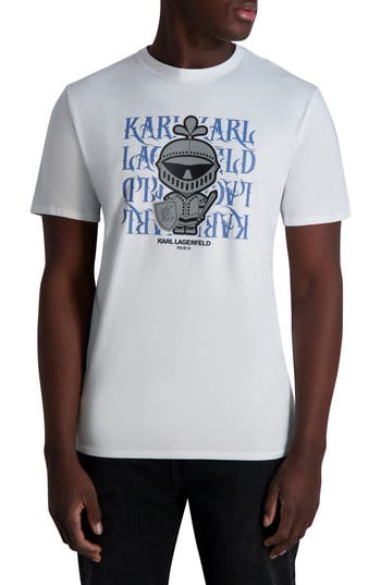 Karl Lagerfeld Paris Gothic Karl Logo Graphic T-shirt In White