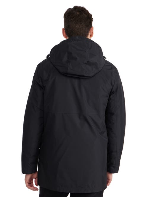 Pajar Altair Mid Length Parka With Welded Detail And Detachable Hood In Black