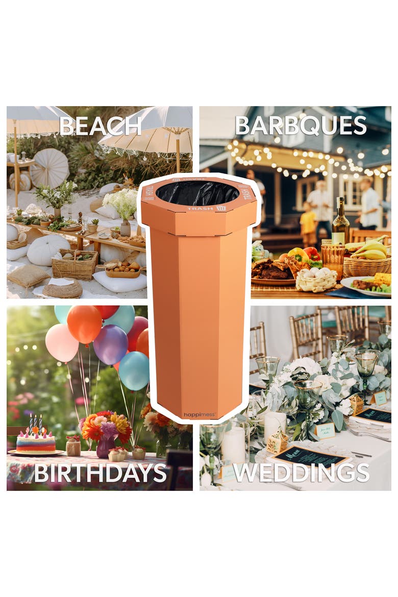 Fleur Traditional Classic Disposable Corrugated Cardboard Event Trash Can and Recycling Bin, Alternate, color, Carrot Cake