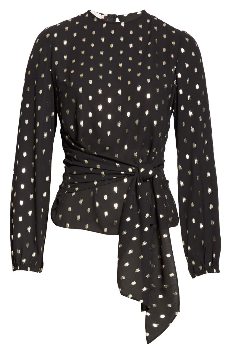Ted Baker London Naiomy Metallic Fleck Wrap Front Top, Alternate, color, 