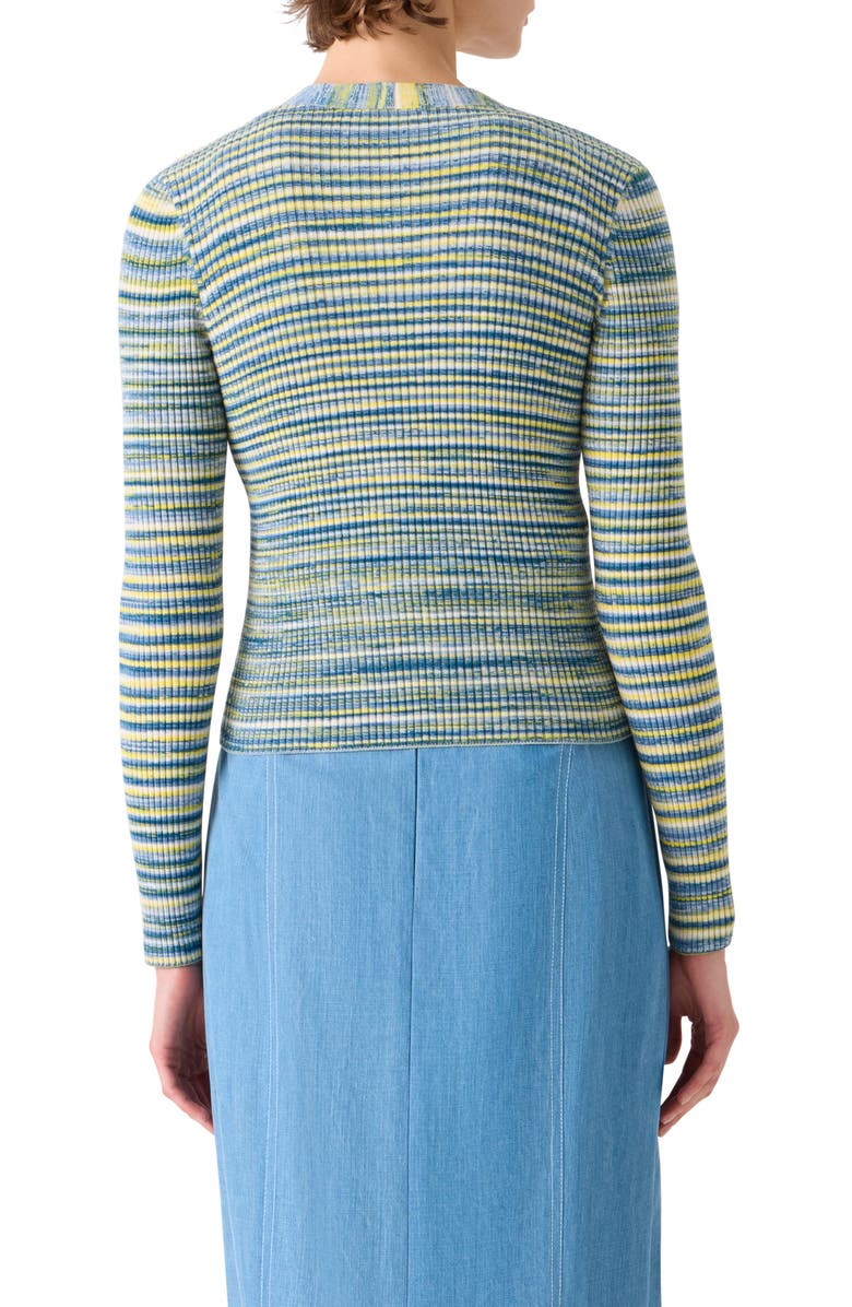 Akris punto Space Dye Merino Wool Cardgian, Alternate, color, Sky Blue-Multi