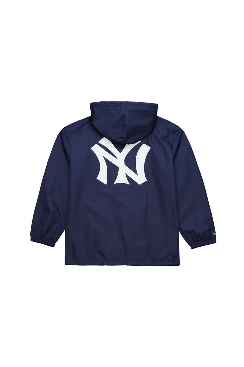 Men's Mitchell & Ness  Navy New York Yankees Full-Snap Hooded Coaches Jacket, Alternate, color, Navy