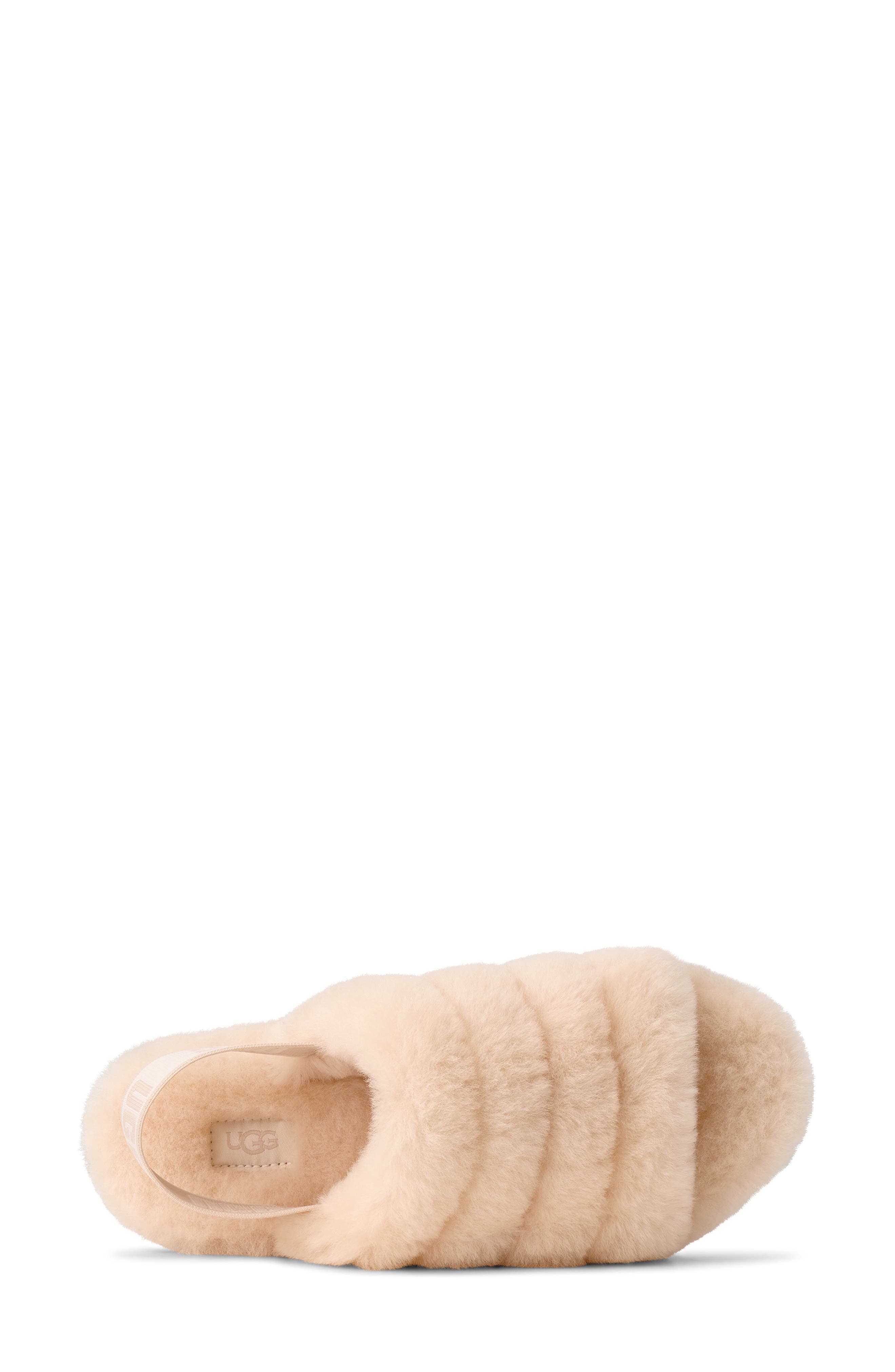 Fluff Yeah Genuine Shearling Slingback Sandal, Alternate, color, NATURAL / SEA SALT