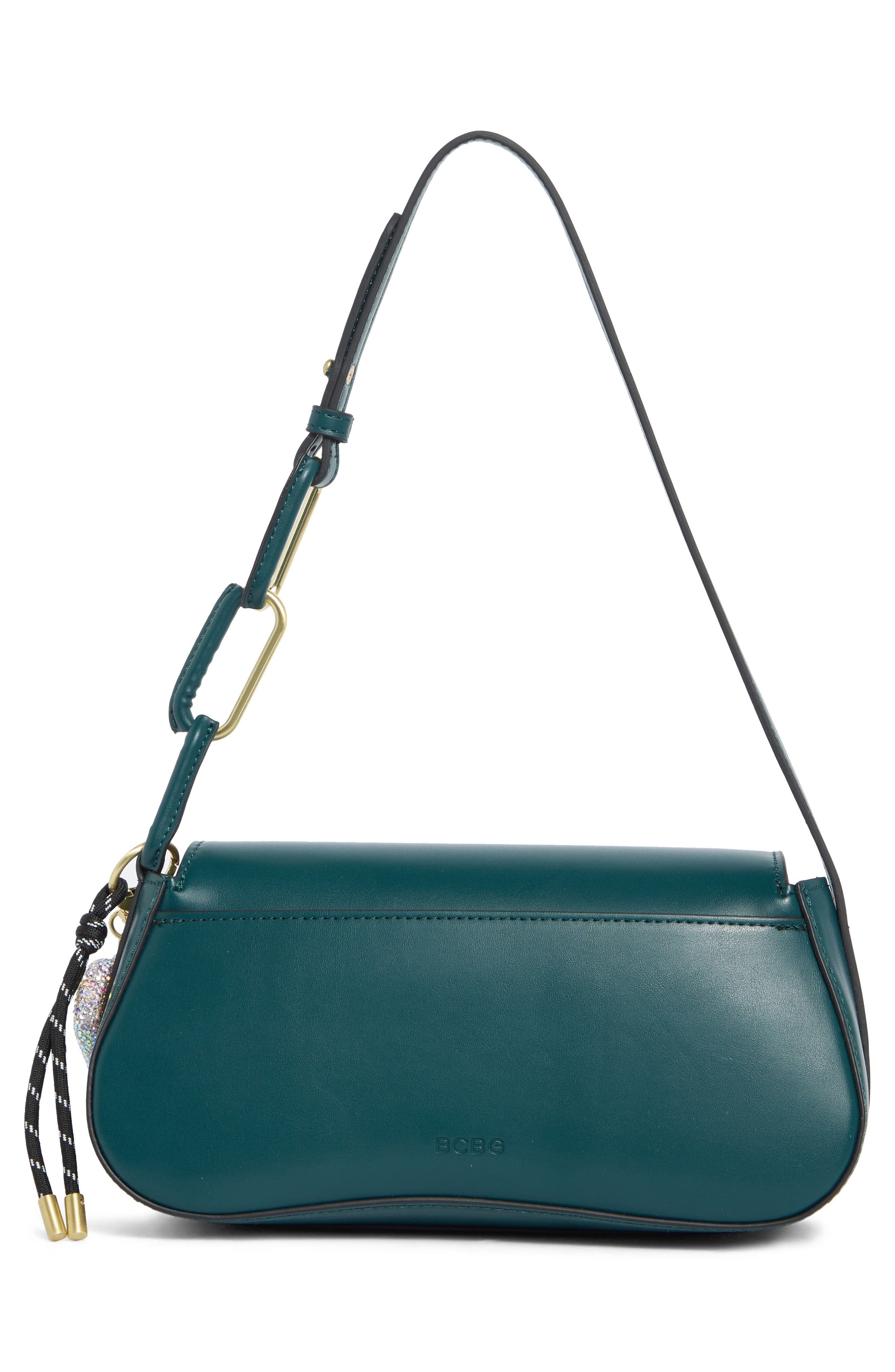 BCBG Covered Rings Shoulder Bag, Alternate, color, Jade Green