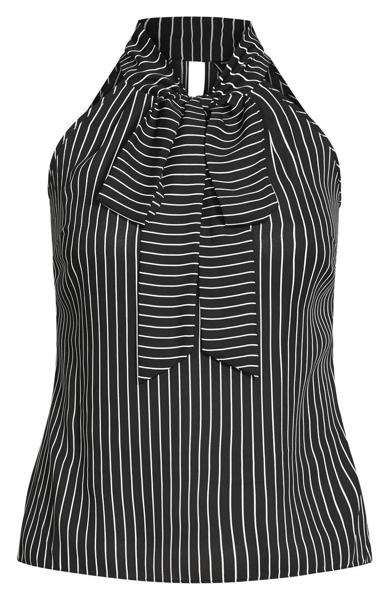 City Chic Mia Stripe Tie Neck Top, Alternate, color, 