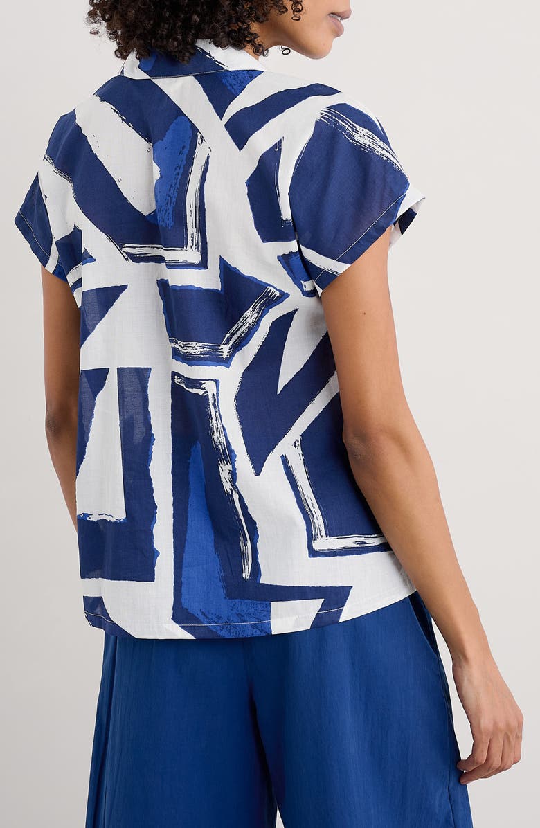 Seasalt Cornwall Deep Lane Short Sleeve Organic Cotton Button-Up Shirt, Alternate, color, 