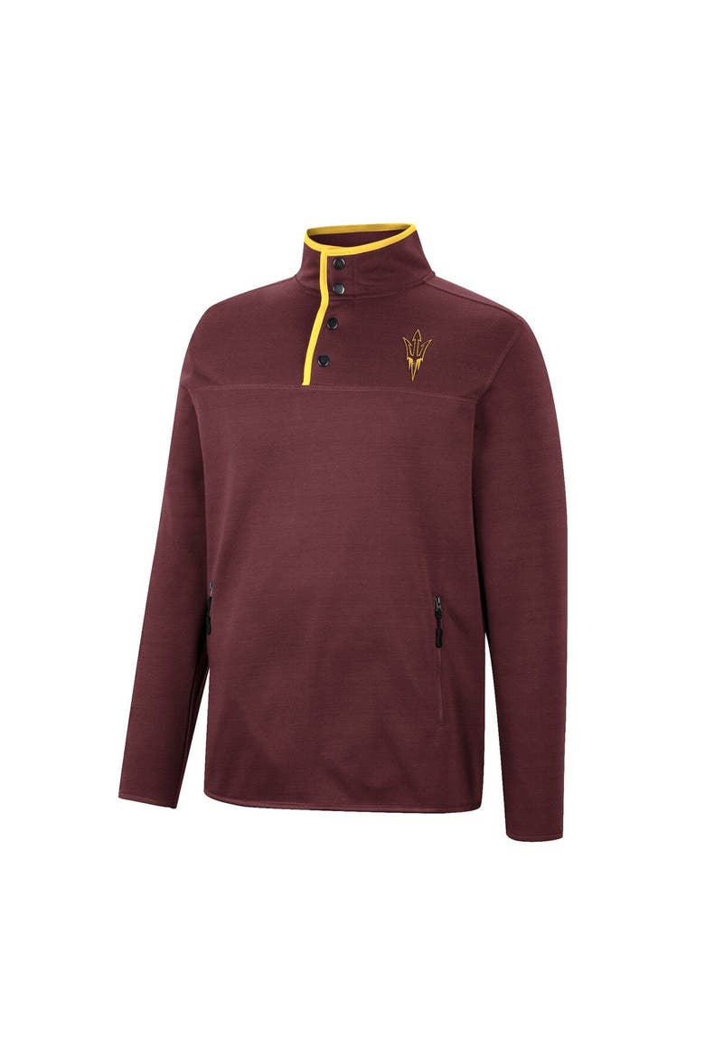 Men's Colosseum Maroon Arizona State Sun Devils Rebound Quarter-Snap Jacket, Alternate, color, Maroon