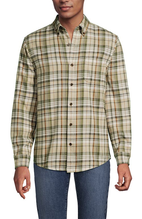 Lands' End Traditional Fit Flagship Flannel Shirt In Brown