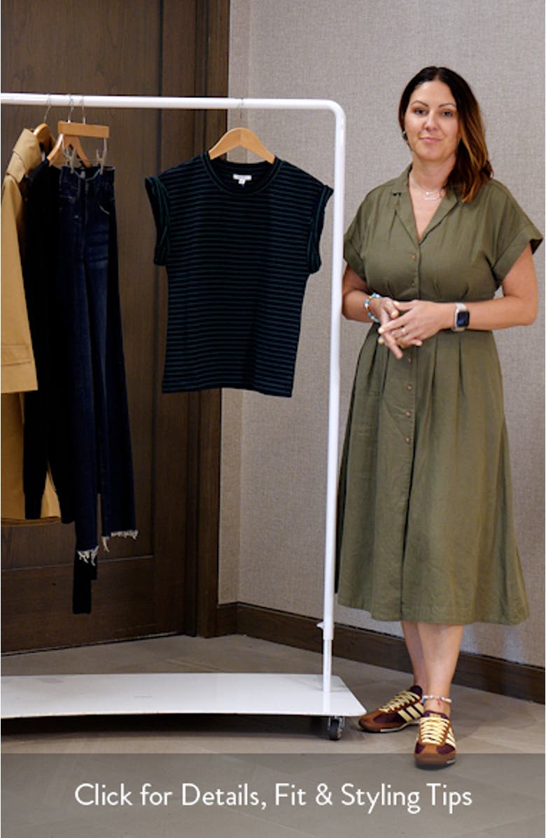 Olivia Stripe Cotton Muscle T-Shirt, sales video thumbnail