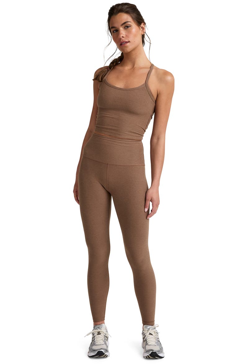 Caught in the Midi High Waist Leggings, Alternate, color, TRUE CHOCOLATE HEATHER