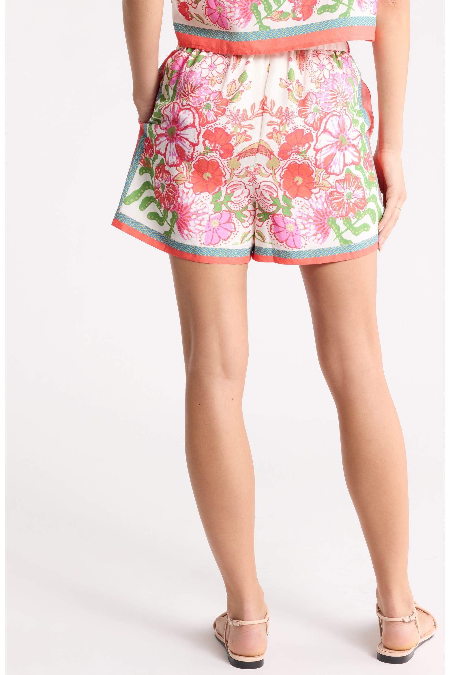 Flour Boder 1901 Floral Border Stripe Shorts (Women) | Nordstromrack