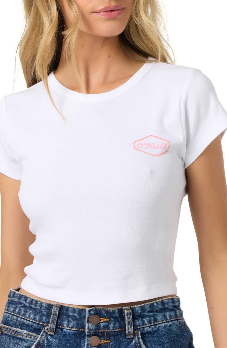 O'Neill Surfing Co. Cotton Crop Graphic T-Shirt, Alternate, color, White
