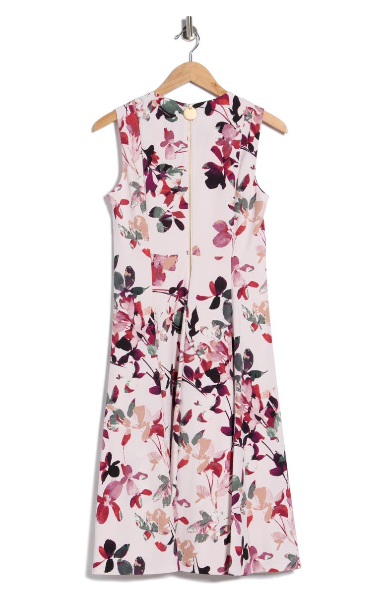 Calvin Klein Floral Sleeveless Fit & Flare Midi Dress, Alternate, color, Blush Multi