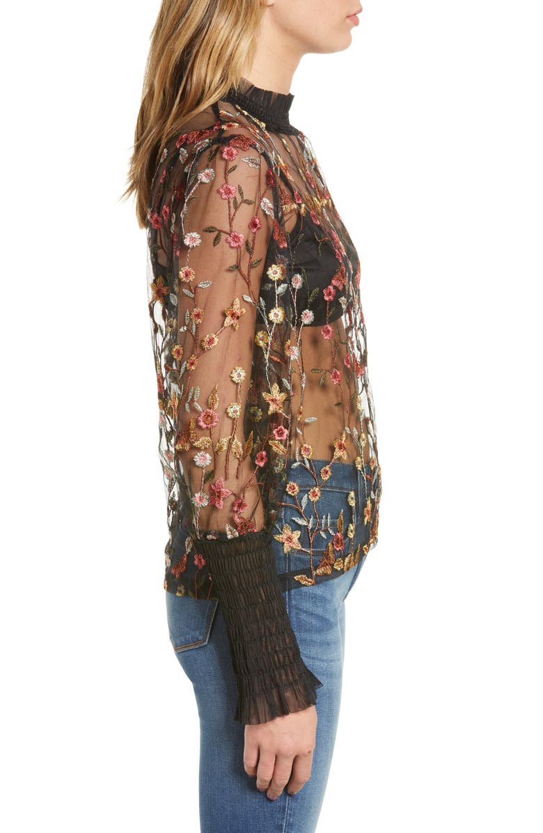 Endless Rose Embroidered Mesh Top, Alternate, color,