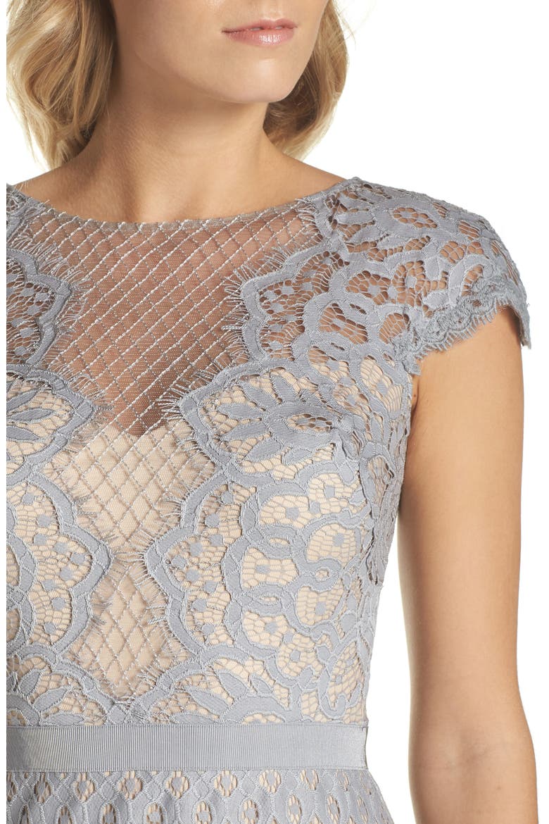 Lace Sheath Dress, Alternate, color, PEWTER/ PETAL