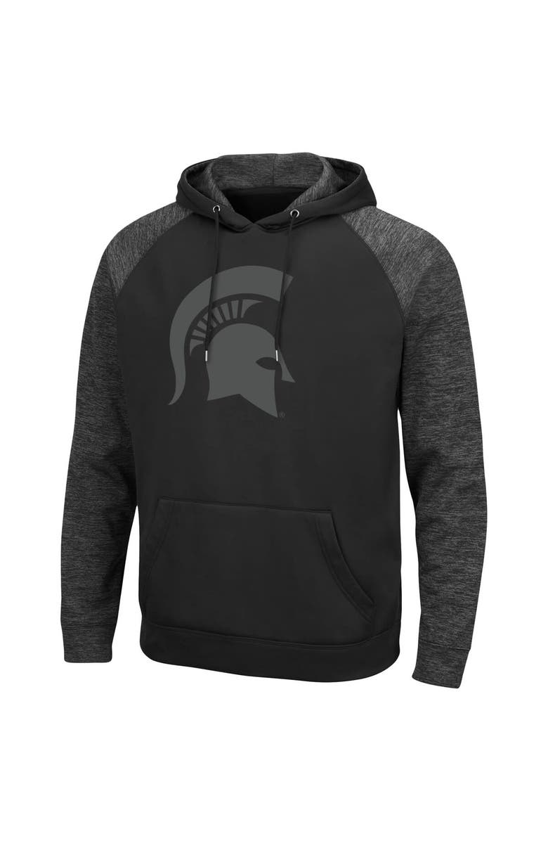 COLOSSEUM Men's Colosseum Black Michigan State Spartans Blackout 3.0 Tonal Raglan Pullover Hoodie, Alternate, color, 