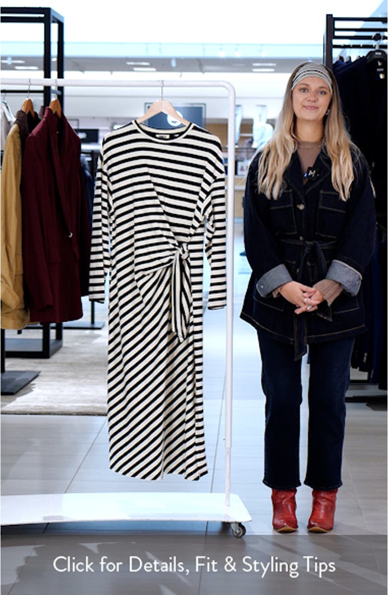 Fenouil Directional Stripe Long Sleeve Dress, sales video thumbnail