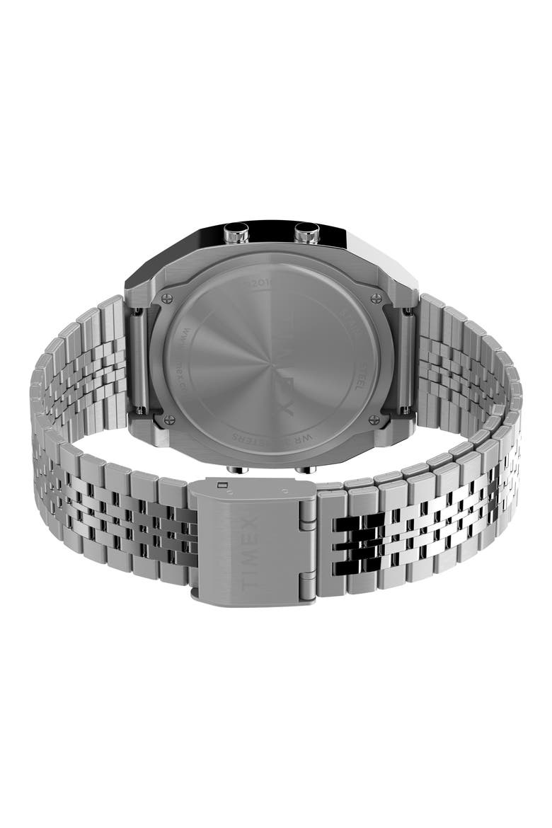 T80 Digital Chronograph Bracelet Watch, 36.5mm, Alternate, color, SILVER