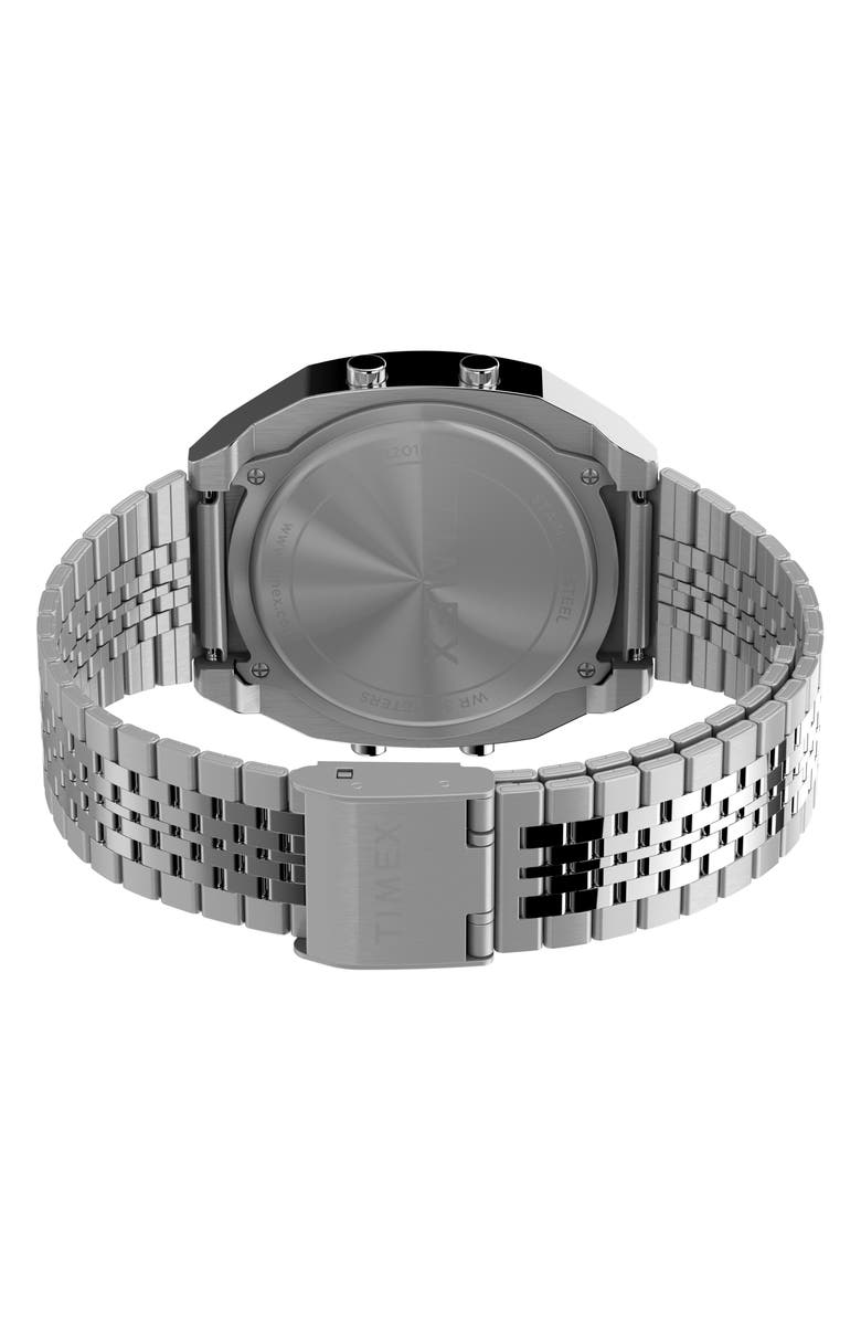 Timex<sup>®</sup> T80 Digital Chronograph Bracelet Watch, 36.5mm, Alternate, color, Silver