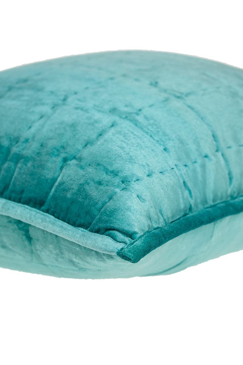Gorty Transitional Solid Quilted Pillow - 20" x 20" - Aqua, Alternate, color, AQUA
