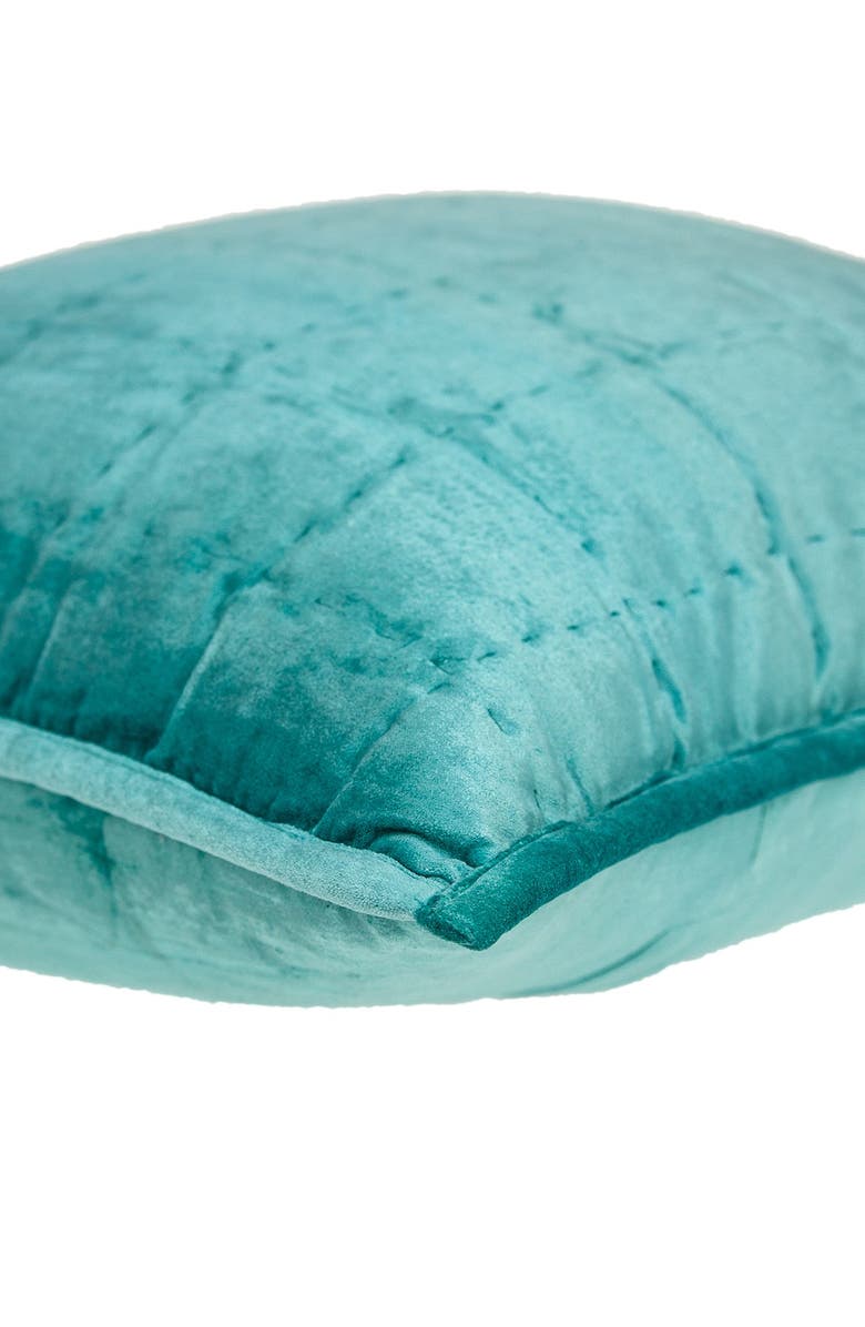 PARKLAND COLLECTION Gorty Transitional Solid Quilted Pillow - 20" x 20" - Aqua, Alternate, color, Aqua