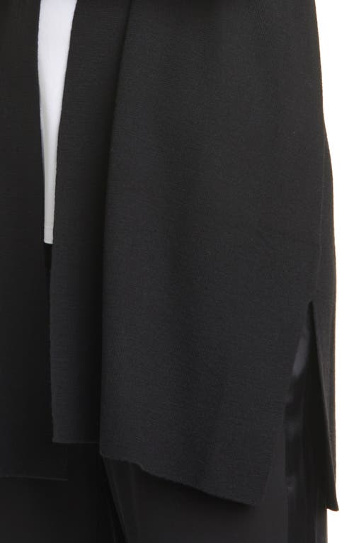 Eileen Fisher Petite Ultrafine Merino Wool Straight Long Cardigan In Black