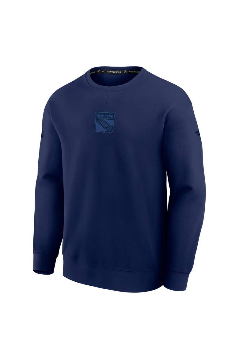 Men's Fanatics Navy New York Rangers Authentic Pro Road Tri-Blend Sweatshirt, Alternate, color, Navy