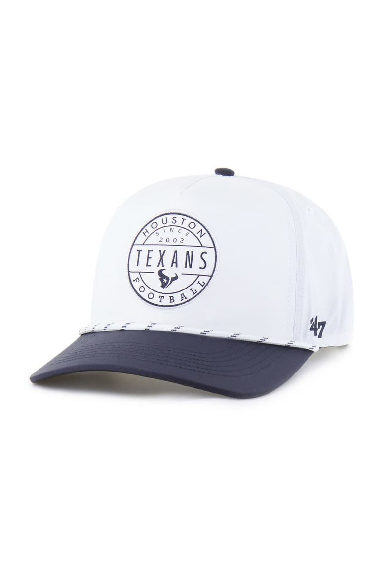 Men's '47 White/Navy Houston Texans Suburbia Hitch Two-Tone Adjustable Hat, Main, color, White