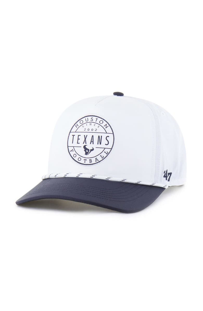 '47 Men's '47 White/Navy Houston Texans Suburbia Hitch Two-Tone Adjustable Hat, Main, color, White