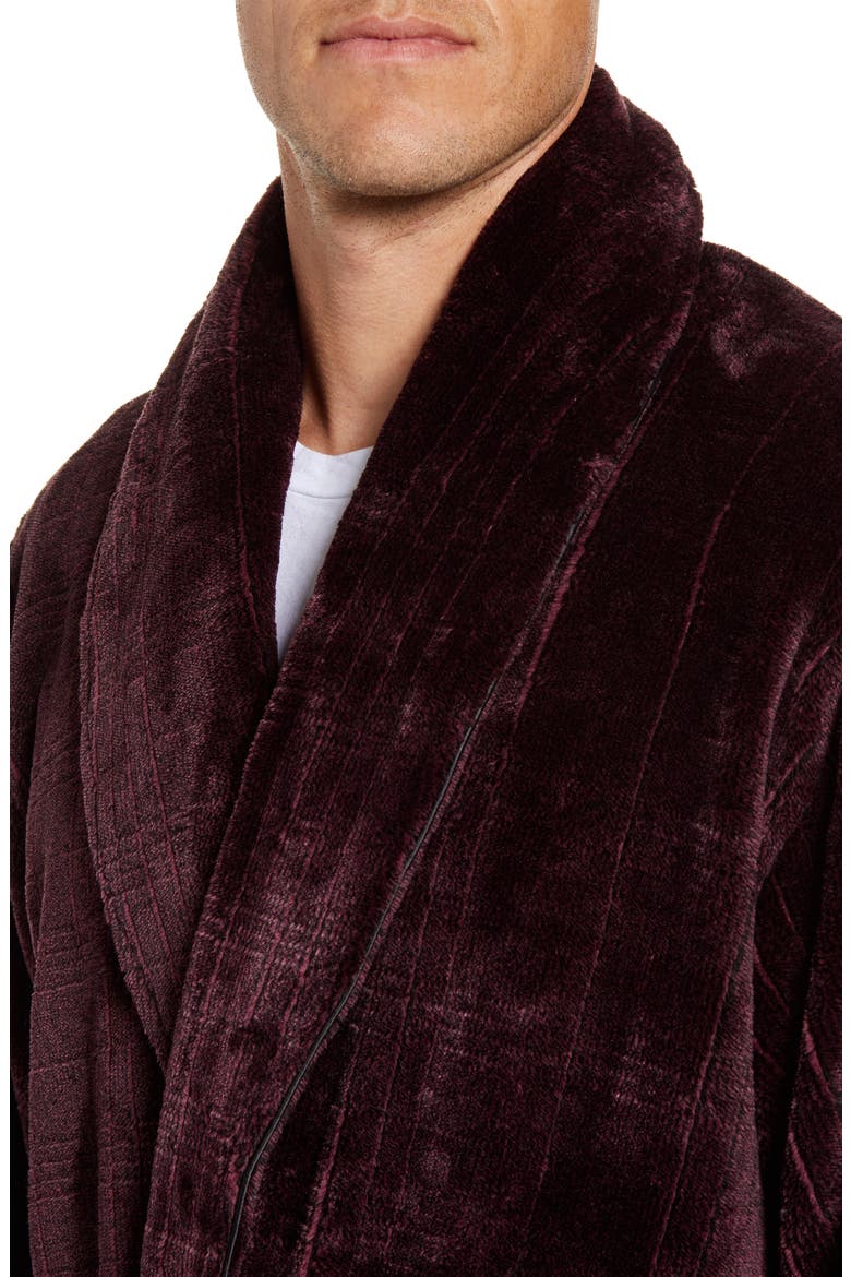 Heather Jacquard Robe, Alternate, color, WINE