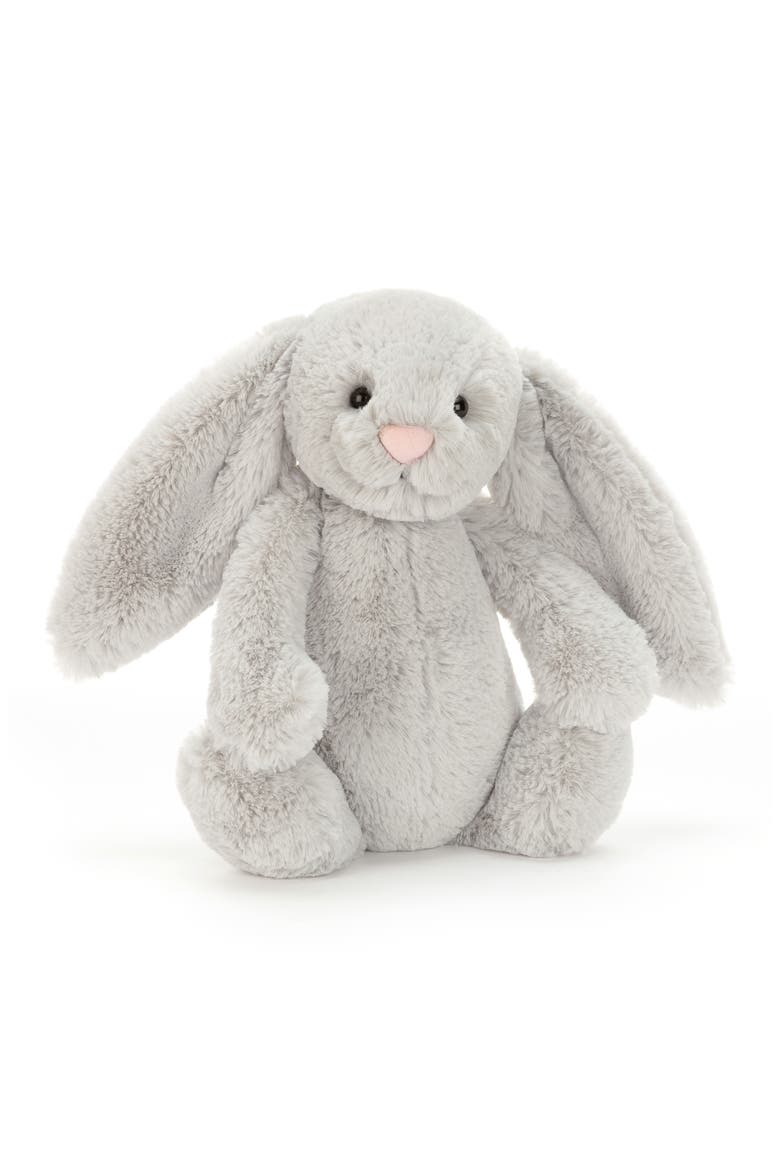 Bashful Bunny 12-Inch Plushie, Main, color, GREY