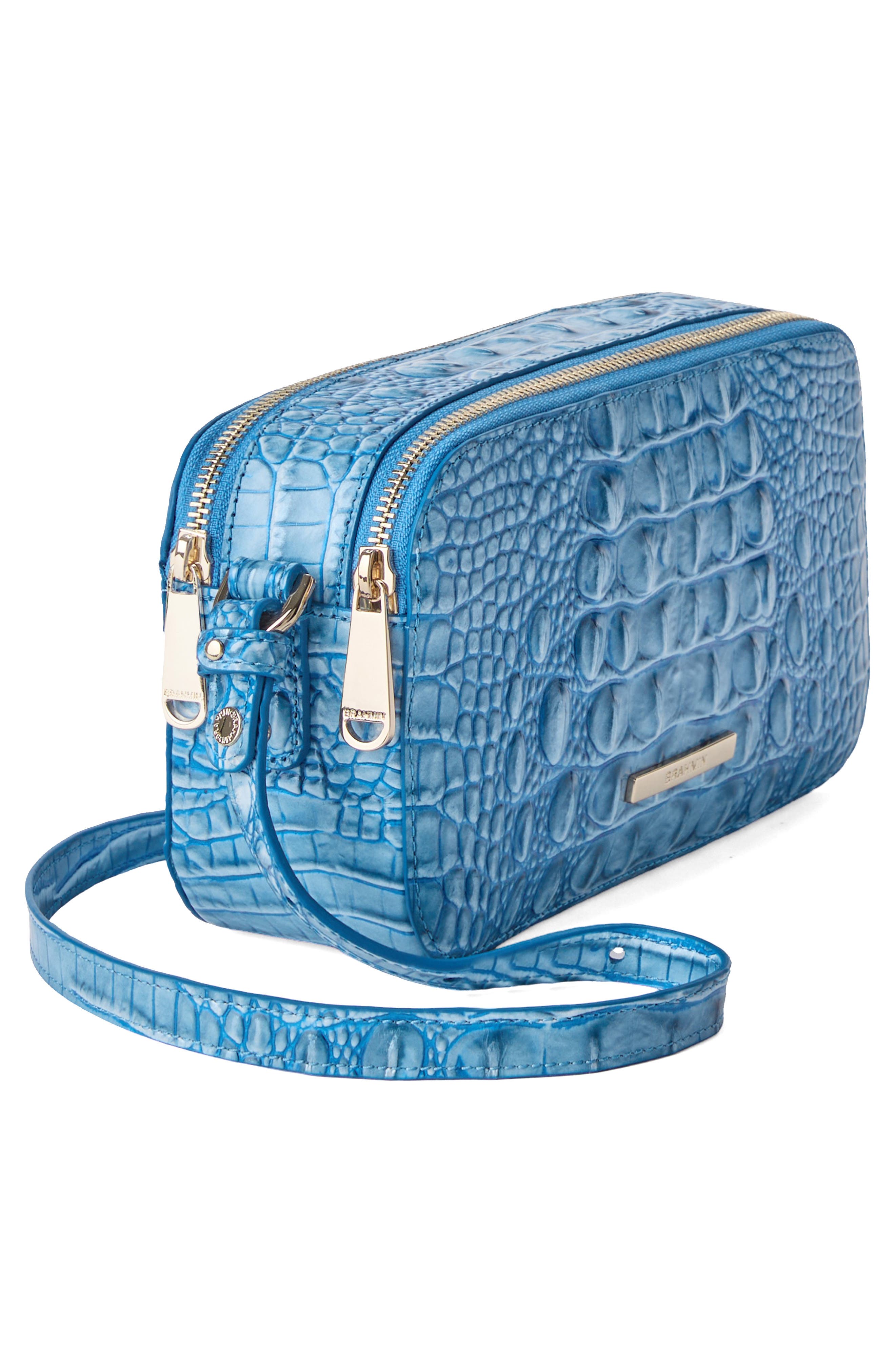 Brahmin Danica Croc Embossed Leather Crossbody Bag, Alternate, color, 