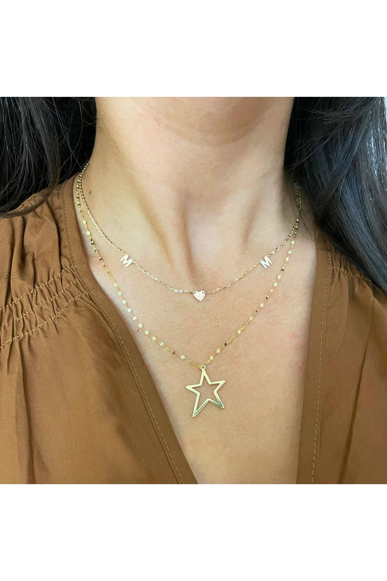 Open Star Necklace, Alternate, color, Yellow Gold