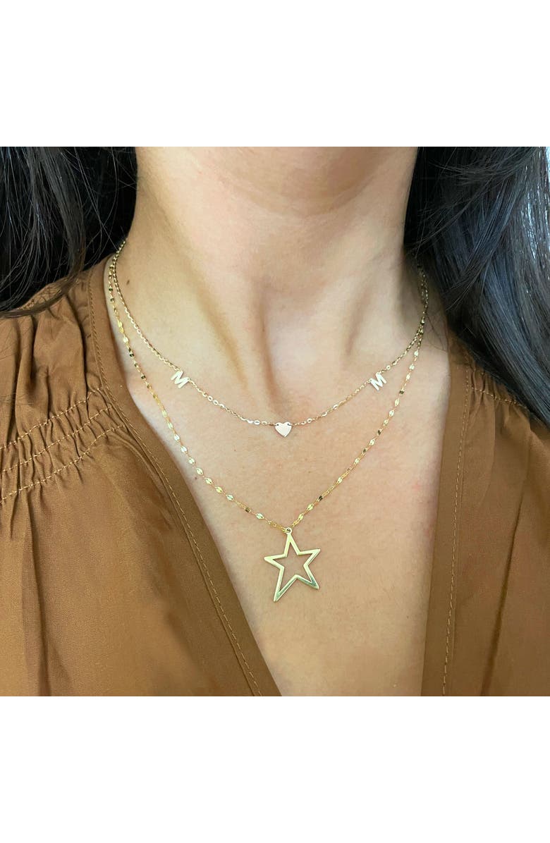 The Lovery Fine Jewelry Open Star Necklace, Alternate, color, Yellow Gold