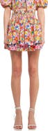 Endless Rose Floral Smocked Cotton Miniskirt