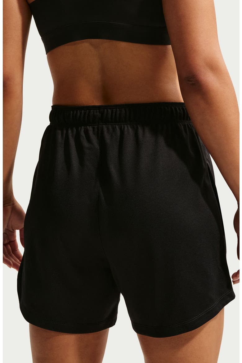 One Dri-FIT Mid Rise 5-Inch Shorts, Alternate, color, BLACK/ BLACK/ WHITE
